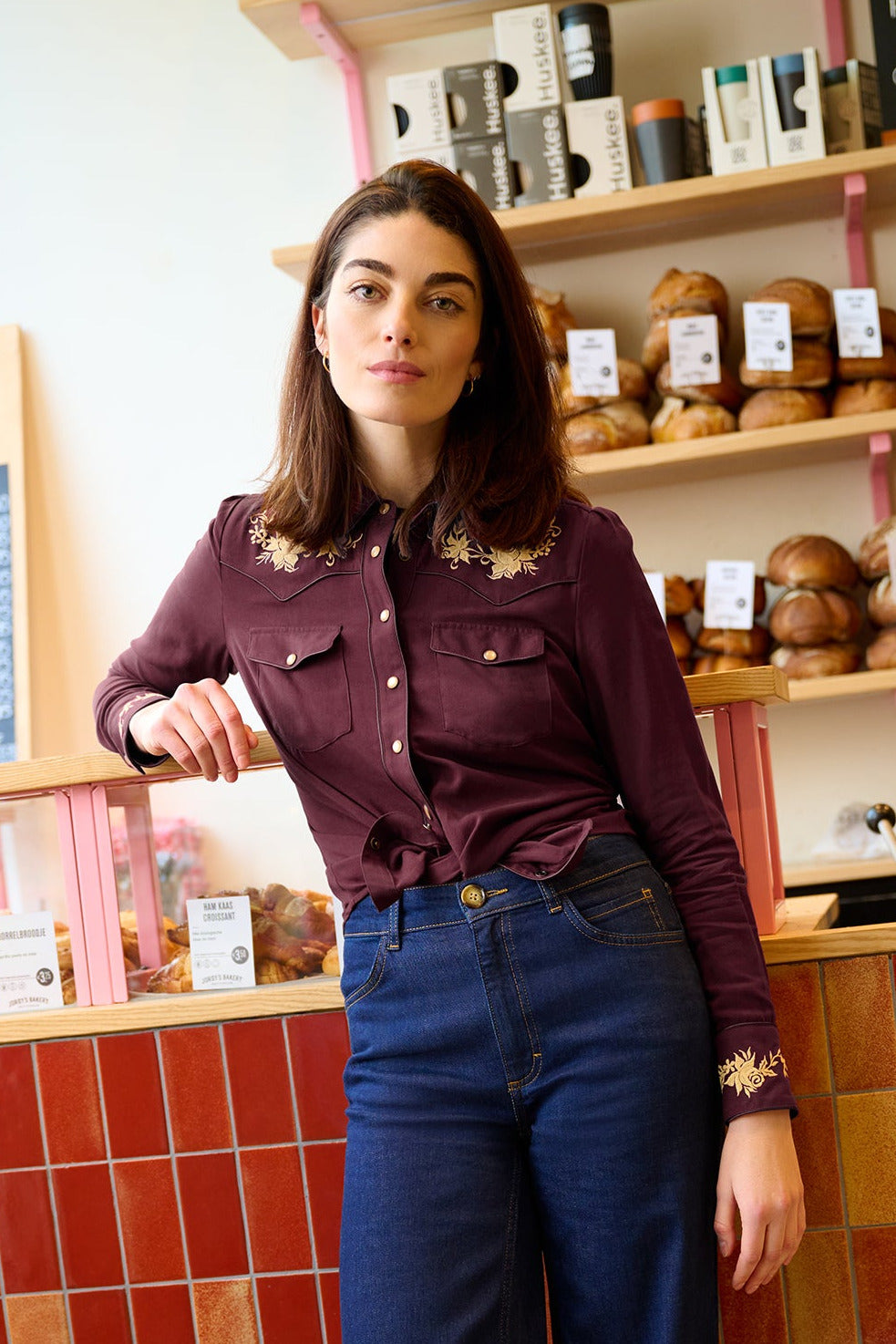 Western Blouse Rosetta Embroidery