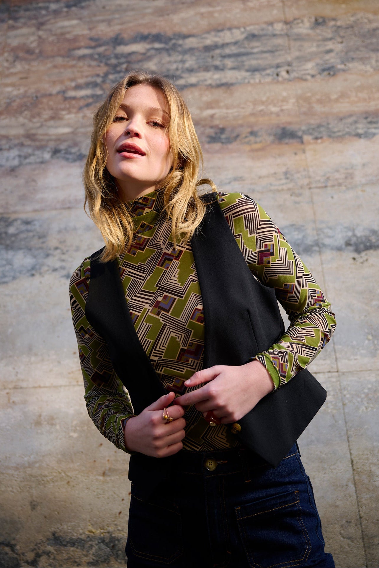 Rollneck Top Leia Mesh