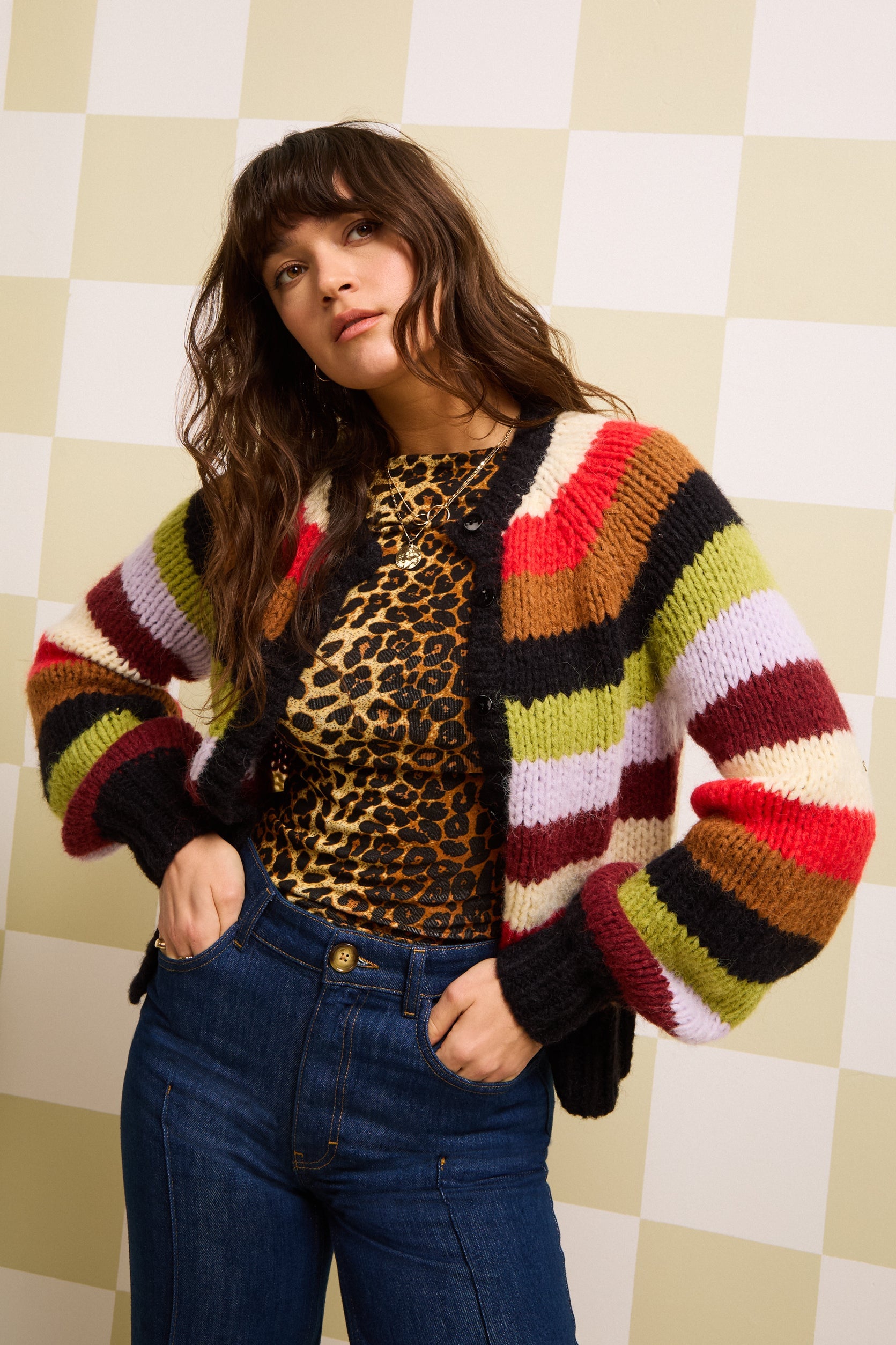 Raglan Cardi Campo Knit Stripe