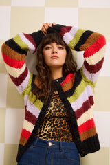 Raglan Cardi Campo Knit Stripe